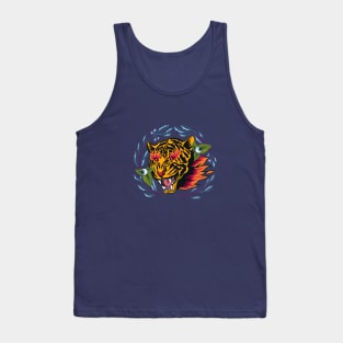 tiger on fire Tank Top